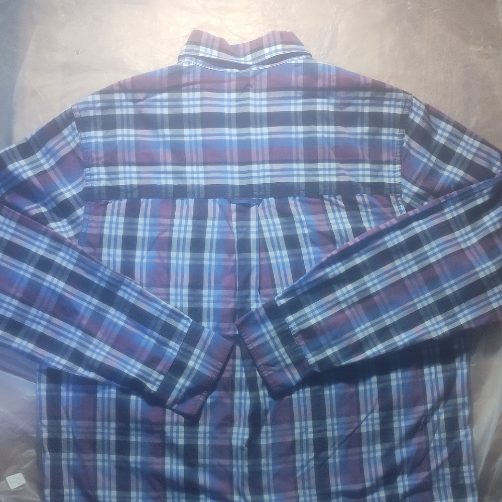 Chaps Blue and Red Plaid Casual Shirt - Picture 5 of 6